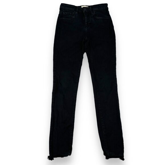 L'agence Marguerite Skinny Jeans Women's 24 Black High Rise Frayed Ankle Denim - Picture 1 of 10